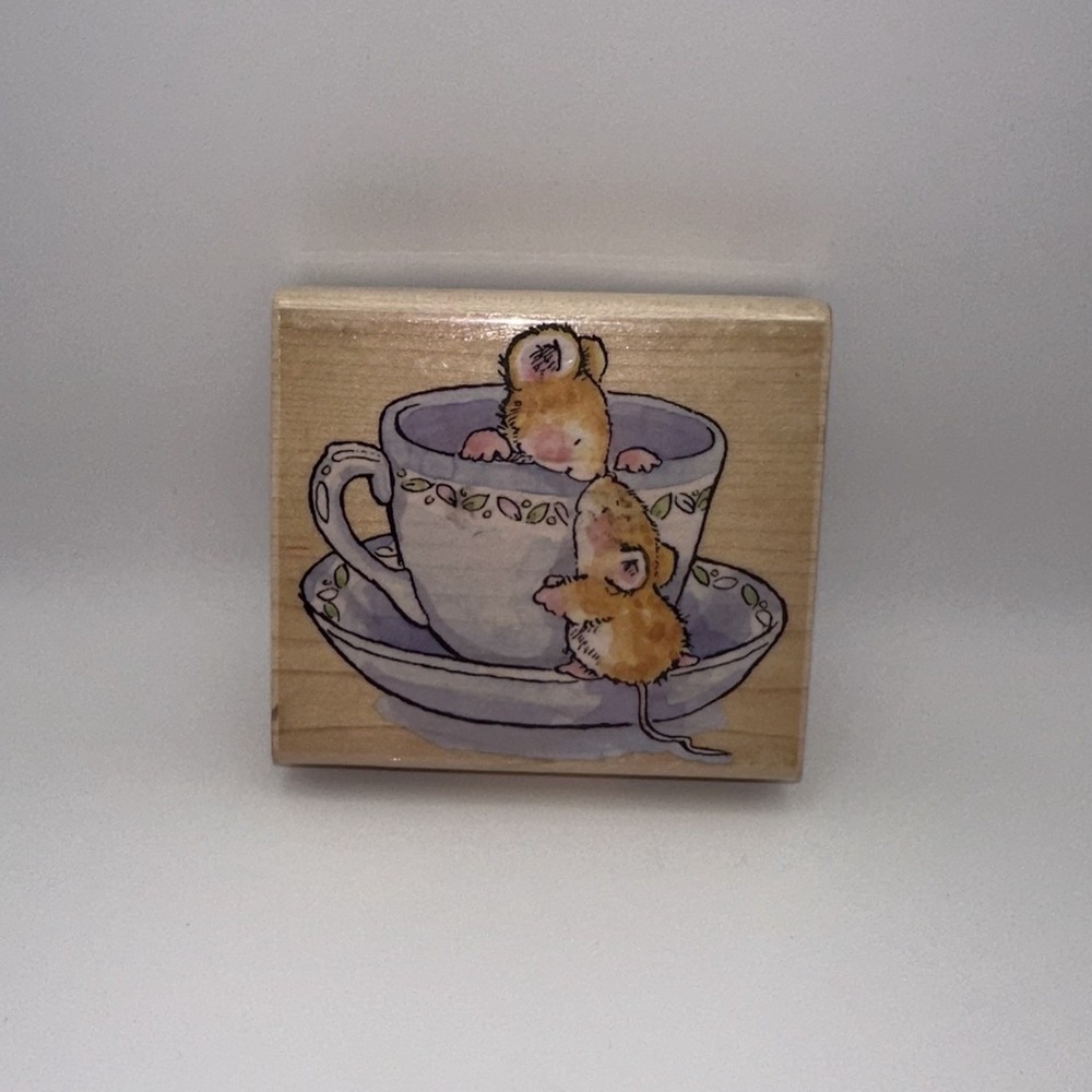 Penny Black Margaret Sherry Tea Cozy 1680J‎ Mouse Wood Mounted Rubber Stamp 2008